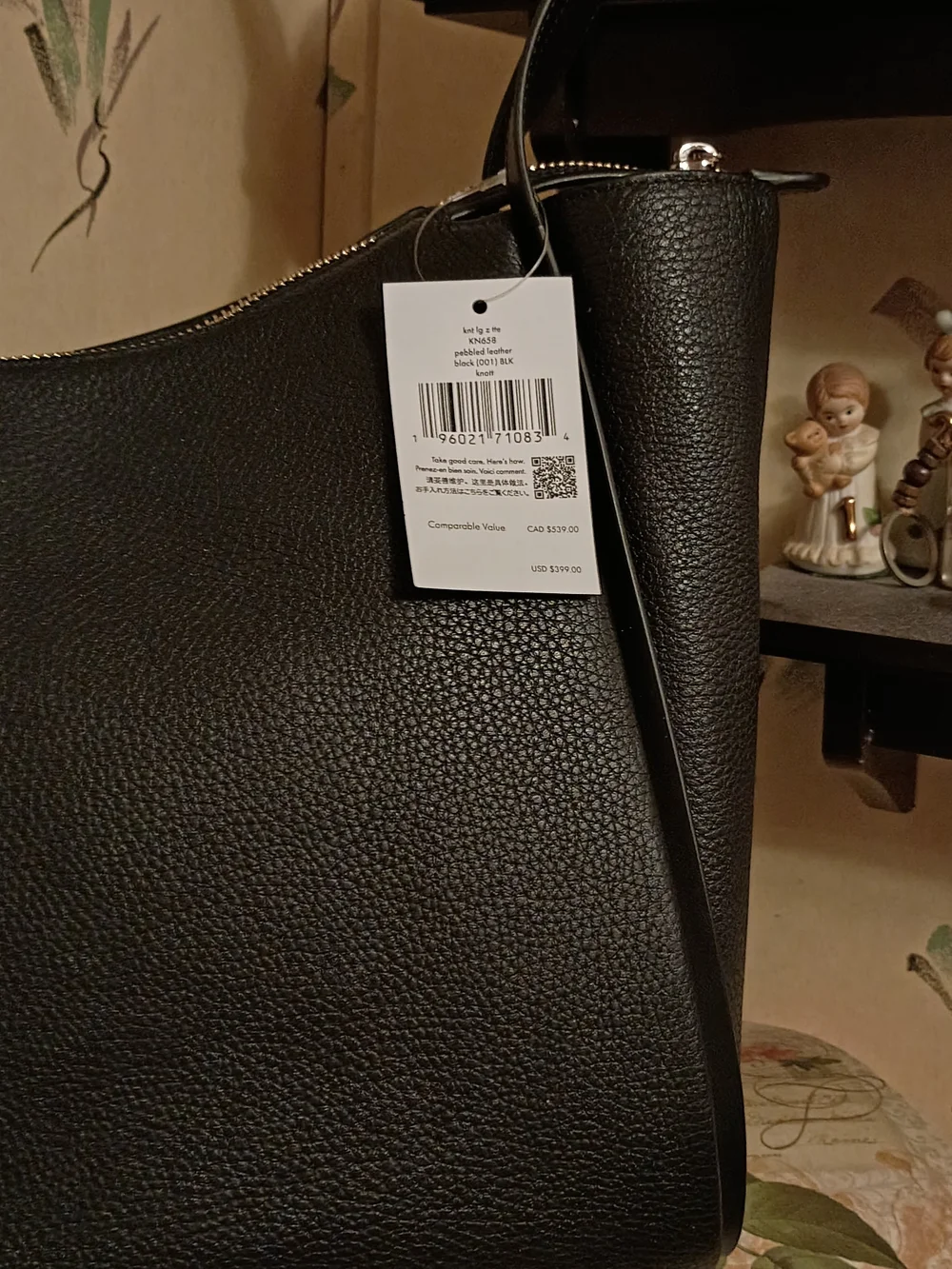 Kate Spade Knot Pebbled Leather Shoulder Bag In Black